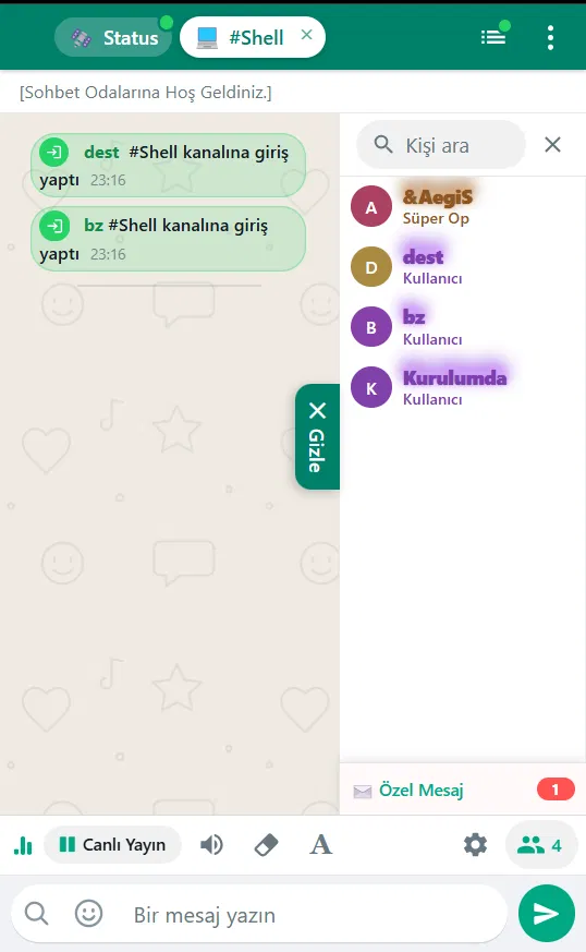 WSohbet Sohbet Applet Mobil Ekran Görüntüsü 2